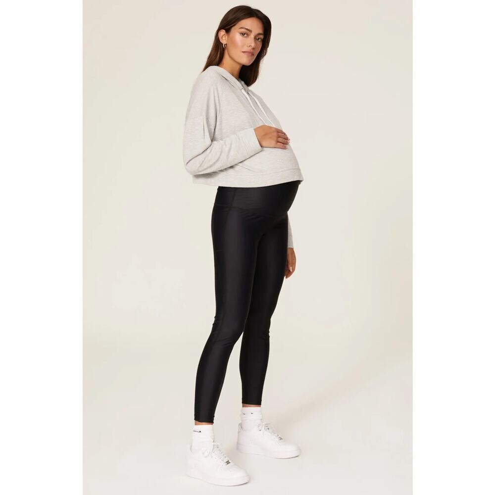 Isabella Oliver Sz 1/small s  Black Active Econyl Maternity Over Bump Leggings
